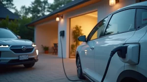 Electric vehicle charging at home with a Level 2 charging station