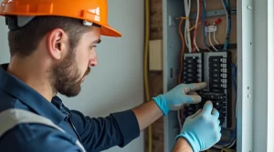 Electrical Code Update - Certified electrician performing a compliance inspection on a homes electrical panel